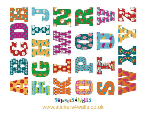Reusable Traditional Fabric Alphabet Wall Stickers,  Alphabet & Number Wall Decals For Kids