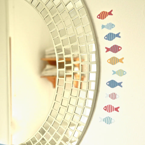 Reusable Beach Hut Fabric Wall Stickers, Seaside Themed Wall Art