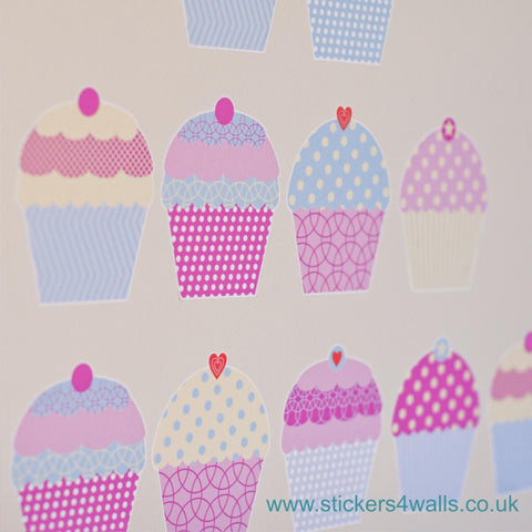 Reusable Cupcake Wall Stickers, Baking Theme Wallart Decals, Cake Design Fabric Wallstickers For Home, Kitchen