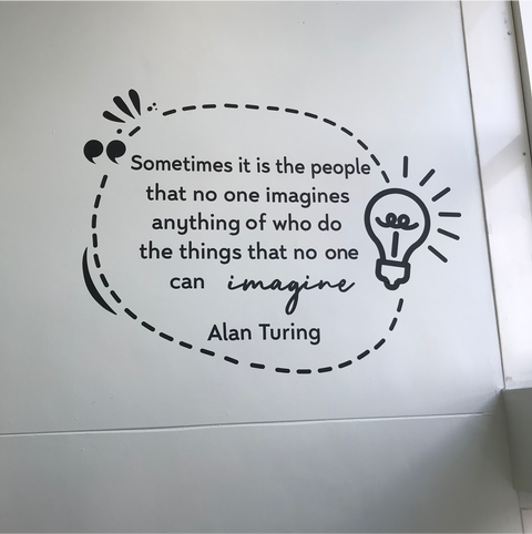 Motivational wall sticker in a school