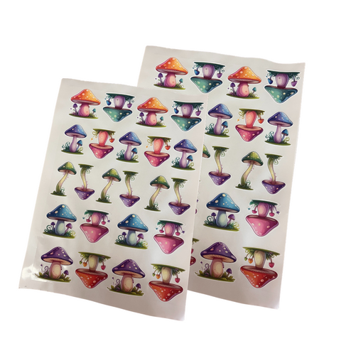 Colourful Toadstool Fabric Wall Stickers