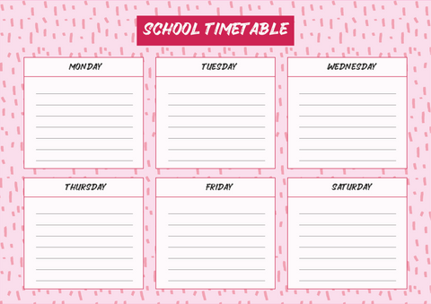 Weekly Timetable Planner Wall Sticker