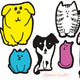 Fur Ever Friends Fabric Wall Stickers - Adorable Cat & Dog Themed Home Decor