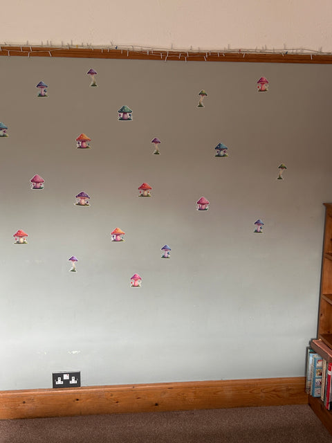 Colourful Toadstool Fabric Wall Stickers