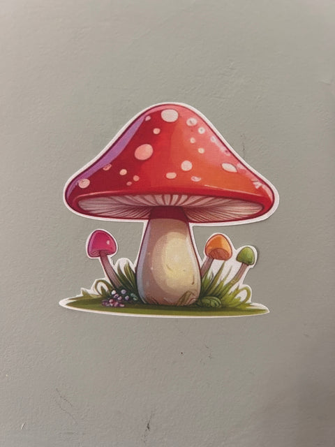 Colourful Toadstool Fabric Wall Stickers