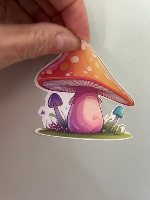 Colourful Toadstool Fabric Wall Stickers