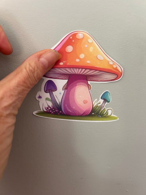 Colourful Toadstool Fabric Wall Stickers