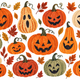 Halloween Pumpkin Wall Stickers – Repositionable Autumn Fabric Decals