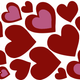 Coloured Heart Fabric Wall Stickers - Reusable