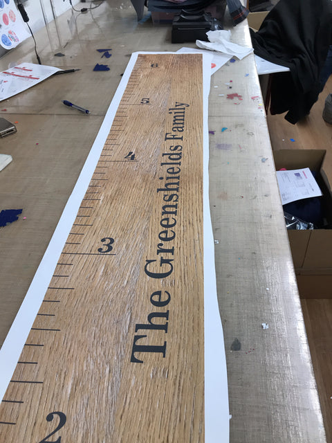 Personalised Wooden Ruler Wall Sticker | Height Chart