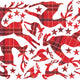 Reusable Fabric Tartan Reindeer Wall Stickers, Reindeer and Star holiday Wall Decals