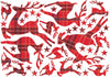 Reusable Fabric Tartan Reindeer Wall Stickers, Reindeer and Star holiday Wall Decals