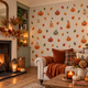 Halloween Pumpkin Wall Stickers – Repositionable Autumn Fabric Decals