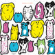 Fur Ever Friends Fabric Wall Stickers - Adorable Cat & Dog Themed Home Decor