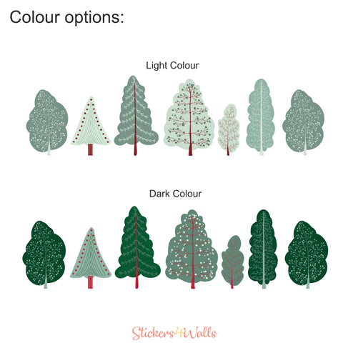the two colour options of the woodland trees