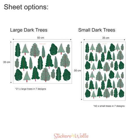 the dark version of the woodland trees showing scale and size