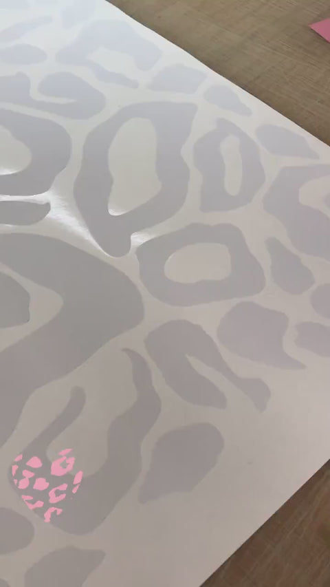 Reusable Leopard Print Fabric Wall Stickers, Colour Animal Print Design Decals