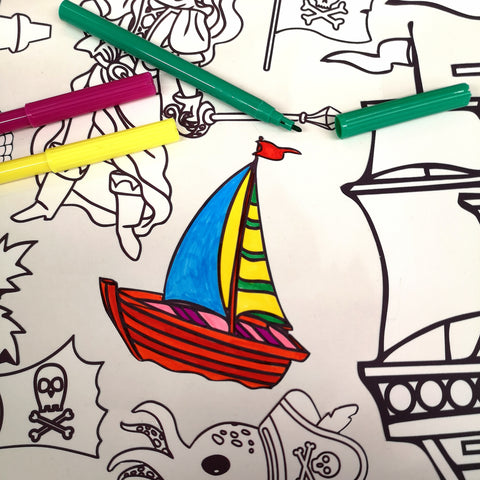 Colour Me Kids - Pirates Sticker Colouring Sheet