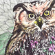 Owl Mindful Colouring Fabric Wall Stickerl, Reusable