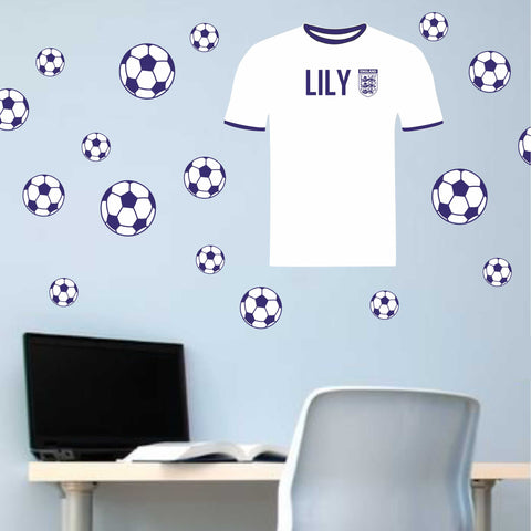 Personalised Football Fabric Wall Sticker - Reusable