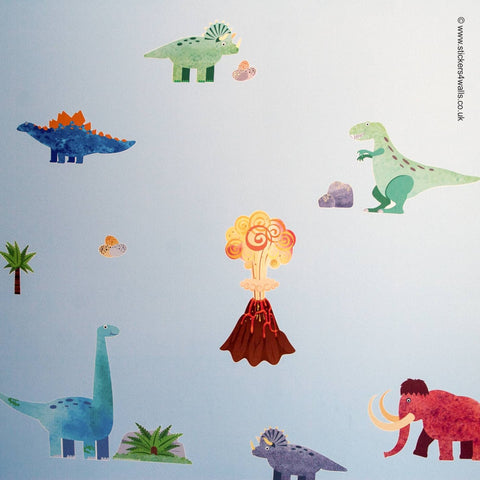 Reusable Dinosaur And Mammoth Fabric Wall Stickers, Monster Decals Wall Art