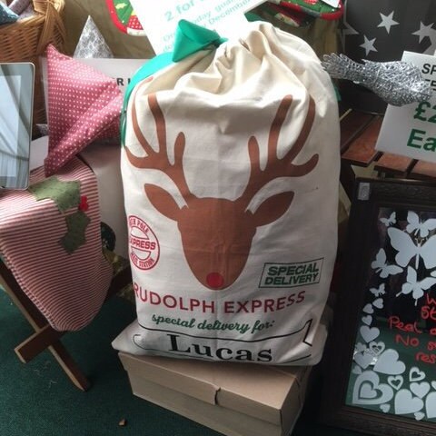 Reusable Personalised Christmas Sack, Personalised Rudolph Christmas Eve Sack