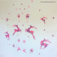Reusable Fabric Tartan Reindeer Wall Stickers, Reindeer and Star holiday Wall Decals