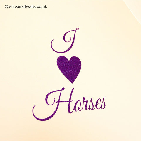 Personalised Horse Glitter Wall Sticker, Your Name Glitter Horse Decal
