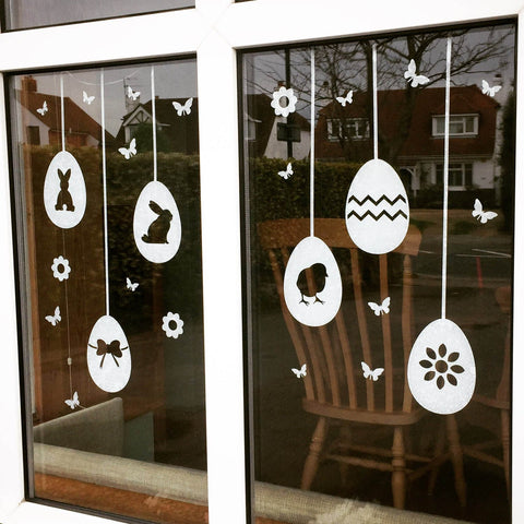 Easter Window Decorations, Easter window stickers, Easter egg decorations, Window decorations for kids, Shop front window Easter Decorations