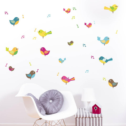 Reusable Fabric Bird Wall Stickers