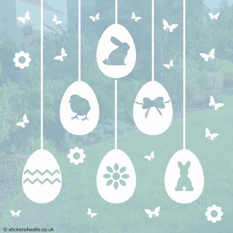 Easter Window Decorations, Easter window stickers, Easter egg decorations, Window decorations for kids, Shop front window Easter Decorations