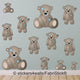 Reusable Teddy Bear Fabric Wall Stickers, Bear Nursery Wall Art Decals