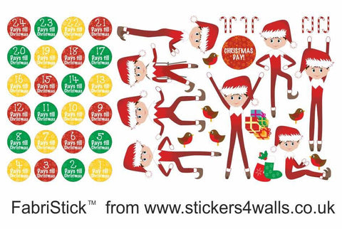 Christmas Elves Wall Sticker, Reusable Christmas Decorations for Kids,