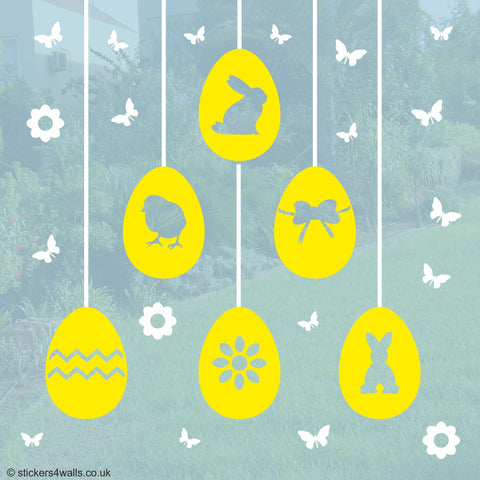 Easter Window Decorations, Easter window stickers, Easter egg decorations, Window decorations for kids, Shop front window Easter Decorations