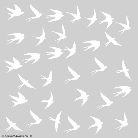 Reusable Swallow Window Stickers, White Bird Window Cling Decals