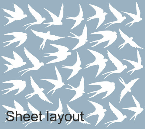 Reusable Swallow Window Stickers, White Bird Window Cling Decals