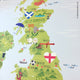 Reusable British Map Wall Sticker, UK Map Fabric Wall Graphic, England Ireland Scotland Wales Wall Art