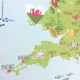 Reusable British Map Wall Sticker, UK Map Fabric Wall Graphic, England Ireland Scotland Wales Wall Art