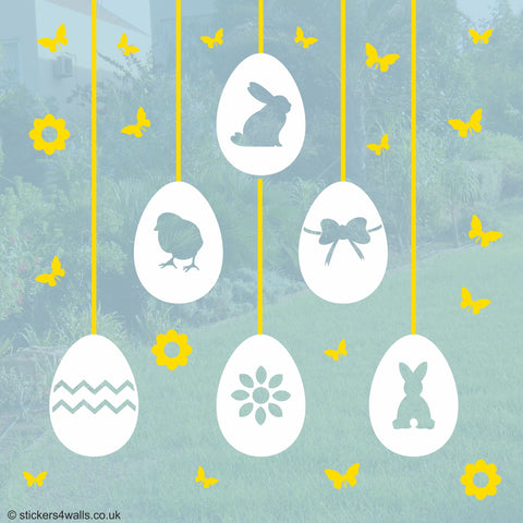 Easter Window Decorations, Easter window stickers, Easter egg decorations, Window decorations for kids, Shop front window Easter Decorations