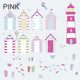 Reusable Beach Hut Window Decorations, Window Static Cling Decals