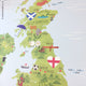 Reusable British Map Wall Sticker, UK Map Fabric Wall Graphic, England Ireland Scotland Wales Wall Art