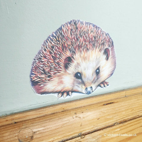 Hedgehog Wall Sticker, Hedgehog Wall Decal, Hedgehog Wall Art, Original Watercolour Hedgehog Decal, Wildlife Wall Art, Cute Nursery Decals