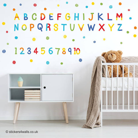 Reusable Alphabet Fabric Wall Stickers, Number And Letter Wall Decals