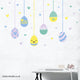 Reusable Easter Eggs With Hearts Wall Stickers, Purple, Yellow & Green