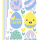 Reusable Easter Eggs With Hearts Wall Stickers, Purple, Yellow & Green