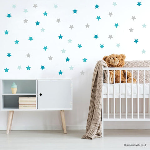 Reusable Star Fabric Wall Stickers, Star Adhesive Decals, Star Wall Art,