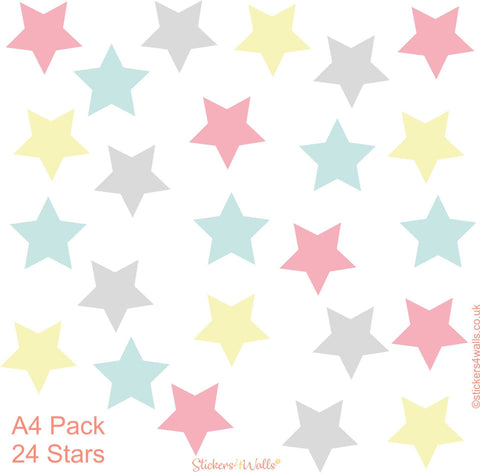 Reusable Star Fabric Wall Stickers, Star Adhesive Decals, Star Wall Art,