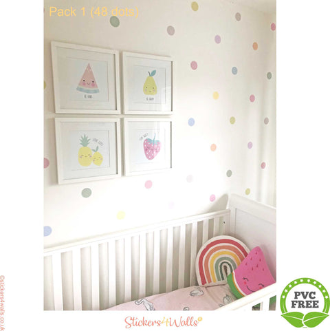 Polka Dot Fabric Wall Stickers - Reusable