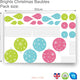 Reusable Christmas Wall Sticker Baubles, Set Of 24 Bright Colour Holiday Wall Decals