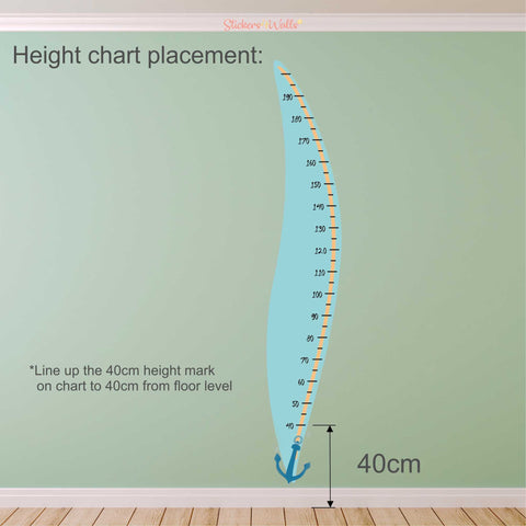 Sea World Height Chart Wall Sticker - Reusable